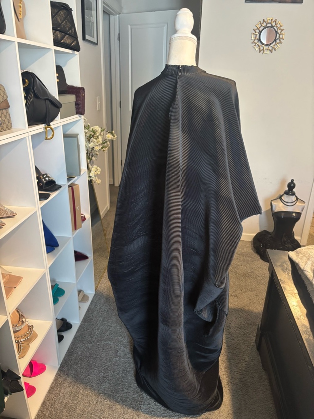 Elegant Black Draped Women’s Dress - Picture 6 of 12